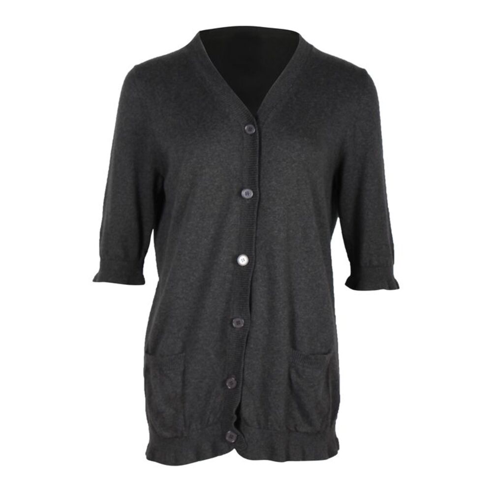 Marni x Joyce Ruffled Cardigan in Grey Cotton